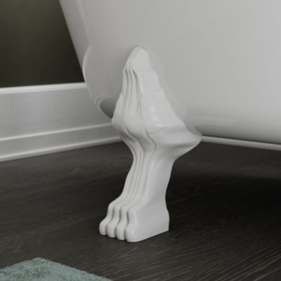 Baignoire îlot 170 x 80 cm blanche + 4 pieds blancs, GoodHome Emba