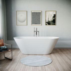 Baignoire ilot acrylique salle de bain, 2 parois, 2 places, 170x75x45cm, Garantie 5 ans, Blanc mat, DURASTOR
