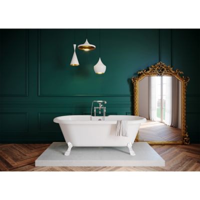 Baignoire îlot adossée 170 x 80 cm blanche, GoodHome Emba