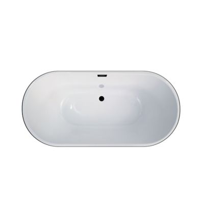 Baignoire îlot noire Fidji 170x80 cm