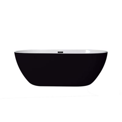 Baignoire îlot noire Fidji 170x80 cm