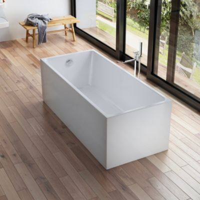 Baignoire îlot rectangulaire Arko 170x75 cm, blanc, By Spalina