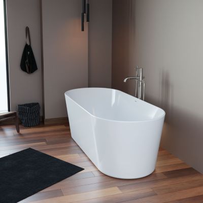 Baignoire îlot 170x75x45cm Blanc Brillant Acrylique double paroi + Bonde et trop plein - Garantie 5 ans - Durakent