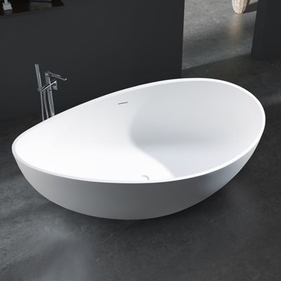 Baignoire îlot acrylique WAVE, 180 x110 x 62 cm, Garantie 5 ans- Sans robinet ni siphon, Blanc brillant