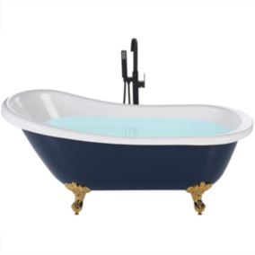 Baignoire îlot bleu et doré 150 x 77 cm CAYMAN