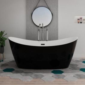 Baignoire îlot Bolsena Black - 170 x 77 x 72 cm