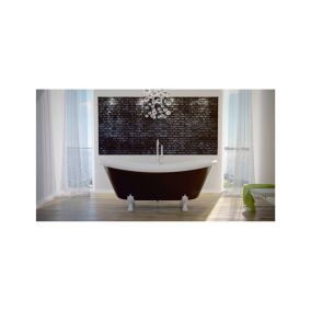 Baignoire îlot DANAKOS II 190x77 cm - Noir - Blanc