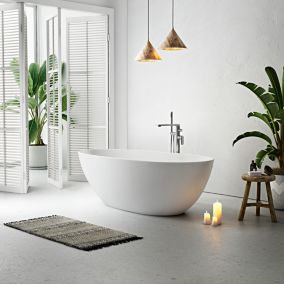 Baignoire îlot design ovale FLORIDA blanche 165 cm Mat