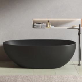 Baignoire îlot design ovale FLORIDA noir mat 165 cm