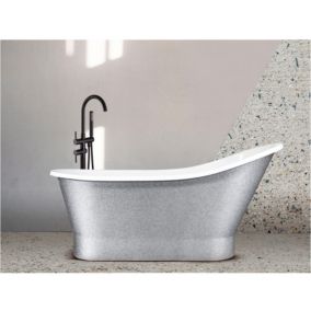 Baignoire îlot GLORIA GLAM SILVER - 150 x 66 cm