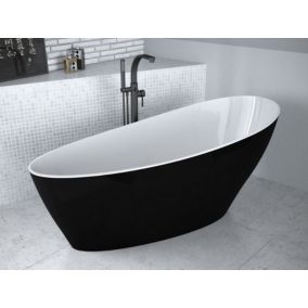 Baignoire îlot KEYA bicolore:noir/blanc 165 x 70 cm