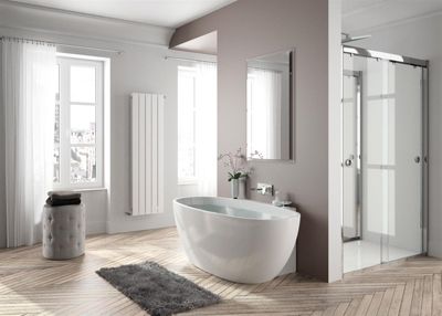 Baignoire îlot monobloc autoportante AGATA - Baignoire ilot- Dimensions : 165 x 80 x 58 cm - Autoportante ovale - Blanc