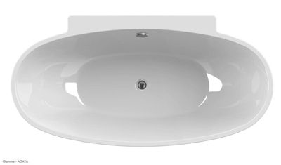 Baignoire îlot monobloc autoportante AGATA - Baignoire ilot- Dimensions : 165 x 80 x 58 cm - Autoportante ovale - Blanc