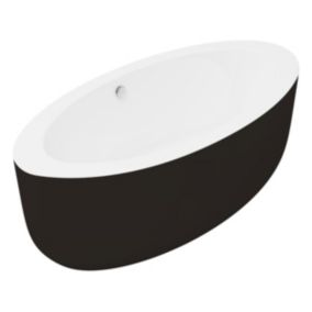 Baignoire îlot ovale - 251 L - 185 x 90 x 58 cm - Noire - Acrylique - MARMATI