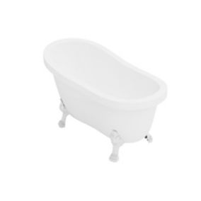 Baignoire îlot rétro avec pieds de lion blancs - 200 L - 145 x 74 x 77 cm - Blanche - NISOS II