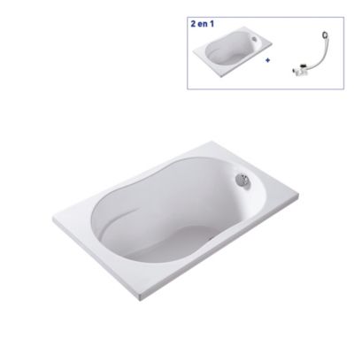 Baignoire Ouate 120 x 70 cm sans tablier Valentin