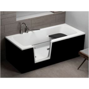 Baignoire à porte ADELAIDE II NOIR 54 cm - 160cm