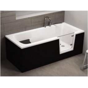 Baignoire à porte ADELAIDE NOIR  54 cm - 170cm