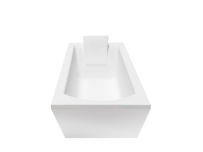 Baignoire rectangulaire 140 x 70 SHEA acrylique blanc + avec Tablier + Pieds + Vidage à chromé