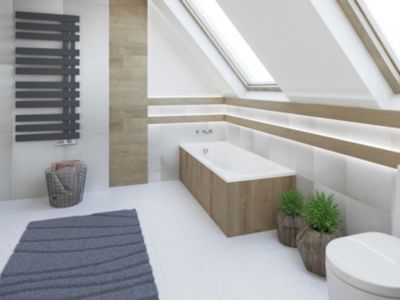 Baignoire rectangulaire 170 x 75 MEDIUM acrylique blanc + Support stabilisateur en polystyrène + Pieds + Vidage à chromé