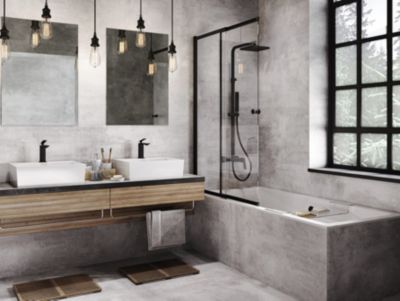 Baignoire rectangulaire 180 x 80 QUADRO SLIM acrylique blanc, sans Habillage + Pieds + Vidage à chromé