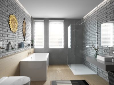 Baignoire rectangulaire 190 x 90 INES acrylique blanc + avec Tablier + Pieds + Vidage à chromé