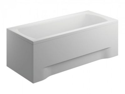 Baignoire rectangulaire 190 x 90 INES acrylique blanc + avec Tablier + Pieds + Vidage à chromé