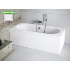 Baignoire rectangulaire - avec Tablier Blanc et Repose Tête OFFERT - VITAE - 160 x 75 cm