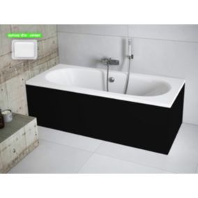 Baignoire rectangulaire - avec Tablier Noir Mat et Repose Tête OFFERT - VITAE - 150 x 75 cm