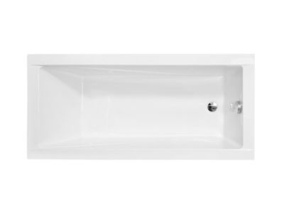 Baignoire rectangulaire blanche à encastrer + repose tête - MODERN SLIM - 180 cm x 80 cm