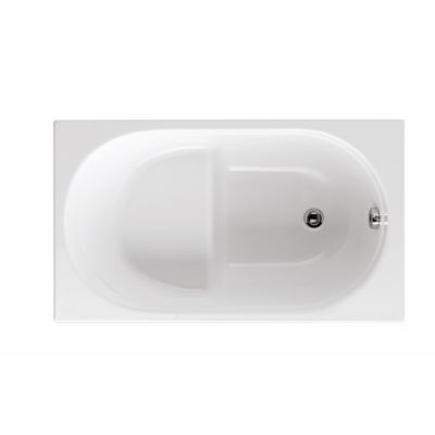 Baignoire sabot à encastrer Sanitaire ASTOR-S 120 x 70 cm en acrylique blanc brillant, 92 L