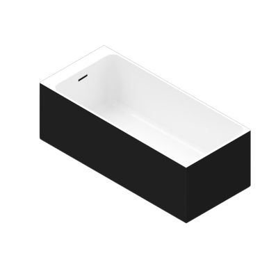 Baignoire semi îlot 160x75 cm Bakor noir