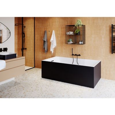 Baignoire semi îlot 160x75 cm Bakor noir