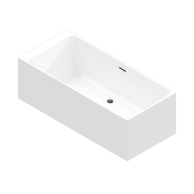 Baignoire semi îlot 180x80 cm Bakor blanc