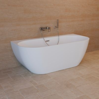 Baignoire semi-îlot murale L.166 x l.80 cm blanc Spalina Spring