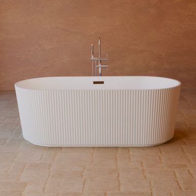 Baignoire semi-îlot murale L.168 x l.80 cm blanc Spalina Indigo
