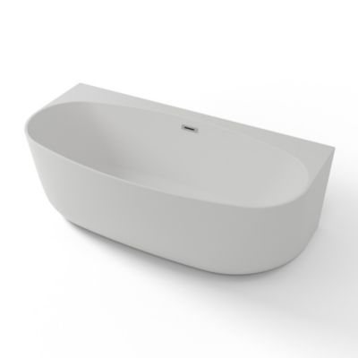 Baignoire semi-îlot murale L.180 x l.88 cm blanc Spalina Magic
