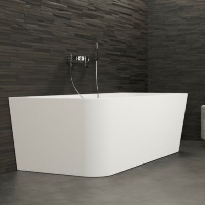 Baignoire semi-îlot murale Mint 160, blanc, 160x75 cm, by Spalina