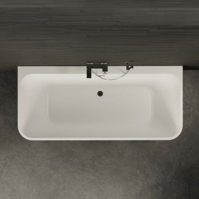 Baignoire semi-îlot murale Mint 160, blanc, 160x75 cm, by Spalina