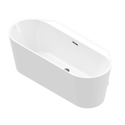 Baignoire semi-îlot Nakina L. 150 cm x l. 75 cm blanc