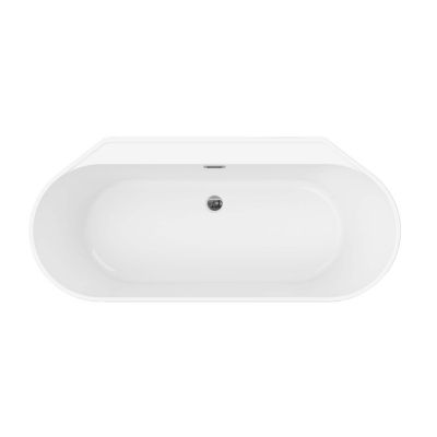 Baignoire semi-îlot Nakina L. 150 cm x l. 75 cm blanc