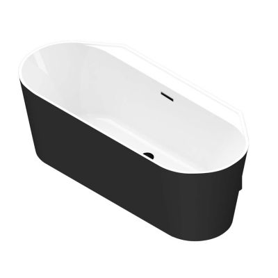 Baignoire semi-îlot Nakina L. 160 cm x l. 75 cm noir