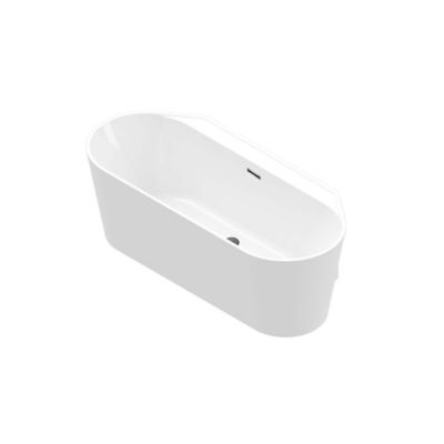 Baignoire semi-îlot Nakina L. 180 cm x l. 80 cm blanc