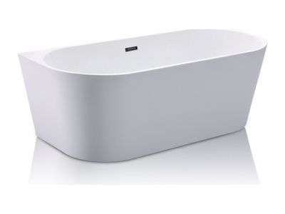 Baignoire semi îlot - 170 x 75 x 58 cm - Acrylique - Blanche - 245 L - DIVINA