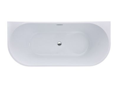 Baignoire semi îlot - 170 x 75 x 58 cm - Acrylique - Blanche - 245 L - DIVINA