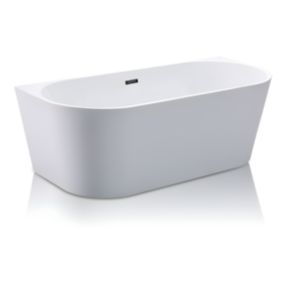 Baignoire semi îlot - 245L - 170 x 75 x 58 cm - Blanche - Acrylique - DIVINA
