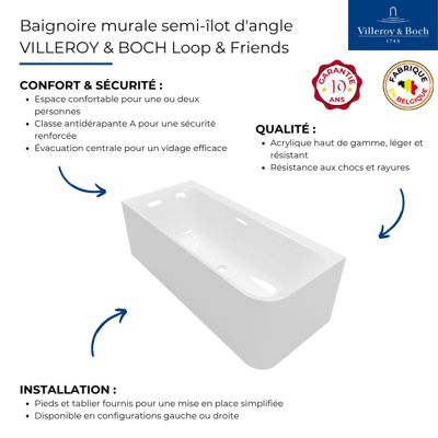 Baignoire semiîlot d'angle VILLEROY & BOCH Loop & Friends version — free download