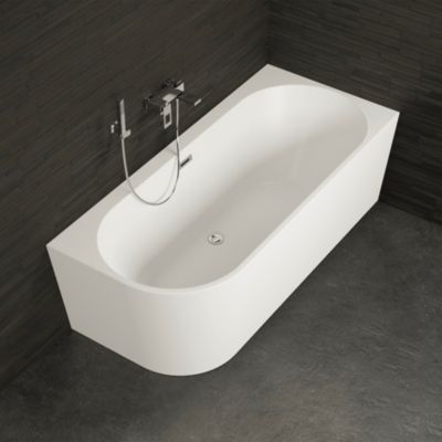 Baignoire semi-îlot murale CAPRI 180 Droite L. 180 x l. 81 cm, by SPALINA
