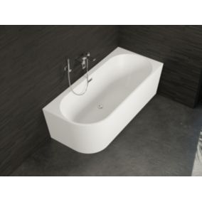 Baignoire semi-îlot murale CAPRI 180 Droite L. 180 x l. 81 cm, by SPALINA