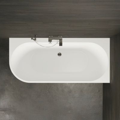 Baignoire semi-îlot murale CAPRI 180 Droite L. 180 x l. 81 cm, by SPALINA
